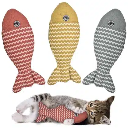 Catnip Fish Toys – Interactive Chew & Kick Pillow Toys for Indoor Cats