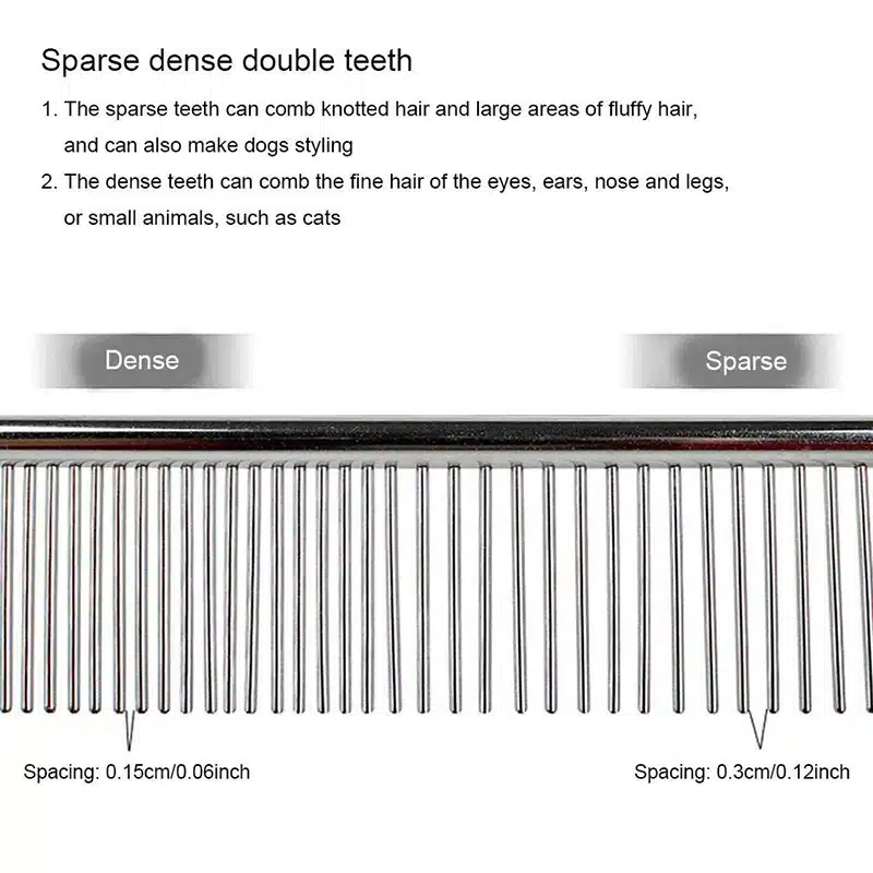 Stainless Steel Pet Dematting Comb – Dual-Density Grooming Comb for Dogs & Cats - Image 4