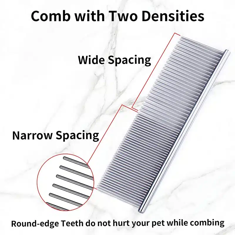 Stainless Steel Pet Dematting Comb – Dual-Density Grooming Comb for Dogs & Cats - Image 3