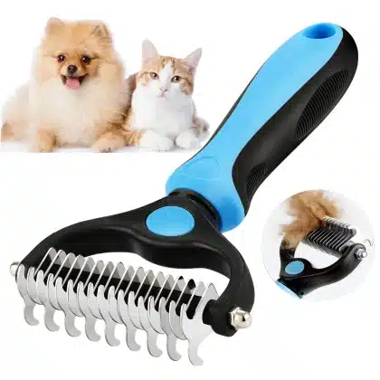 Professional Pet Deshedding Brush – 2-in-1 Grooming Tool for Dogs & Cats