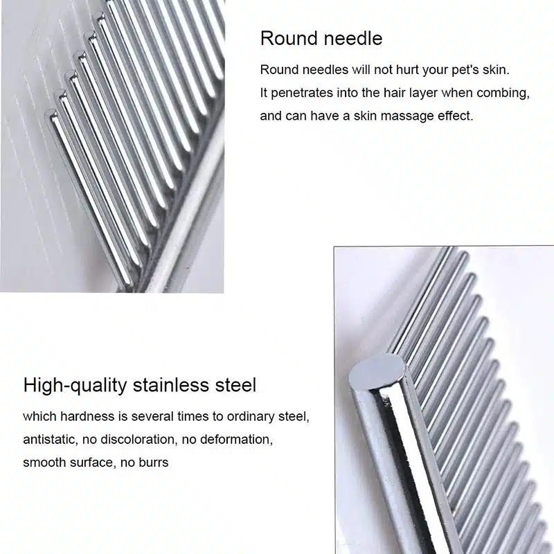 Stainless Steel Pet Dematting Comb – Dual-Density Grooming Comb for Dogs & Cats - Image 2
